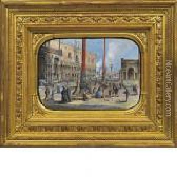 Piazza San Marco Oil Painting - Ippolito Caffi