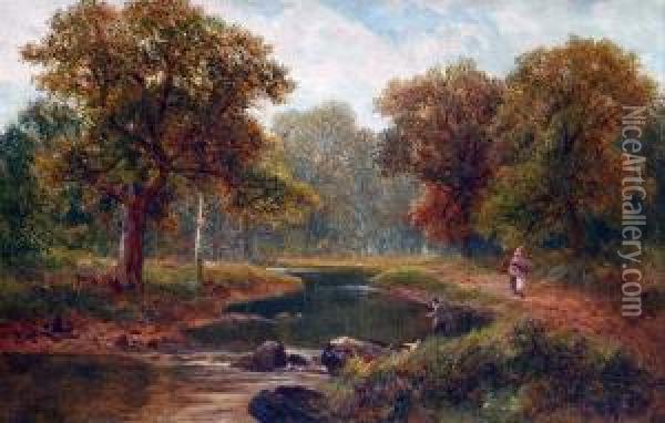 A Wooded Valley Oil Painting - Charles L. Shaw