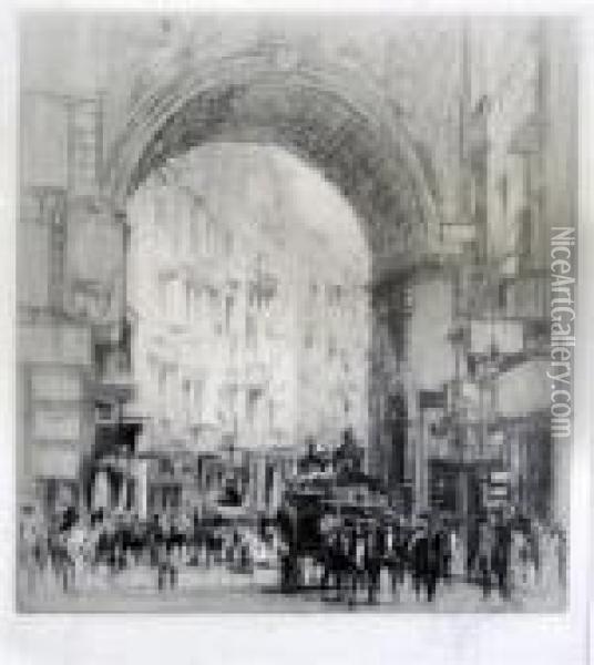 Arc St Carlo, Naples Oil Painting - William Walcot