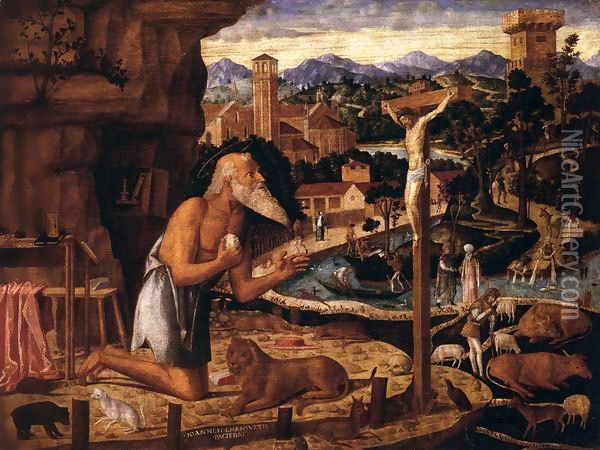 St Jerome in the Desert Oil Painting - Giovanni Mansueti