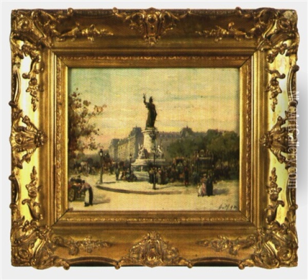 La Place De La Republique Oil Painting - Gustave Mascart