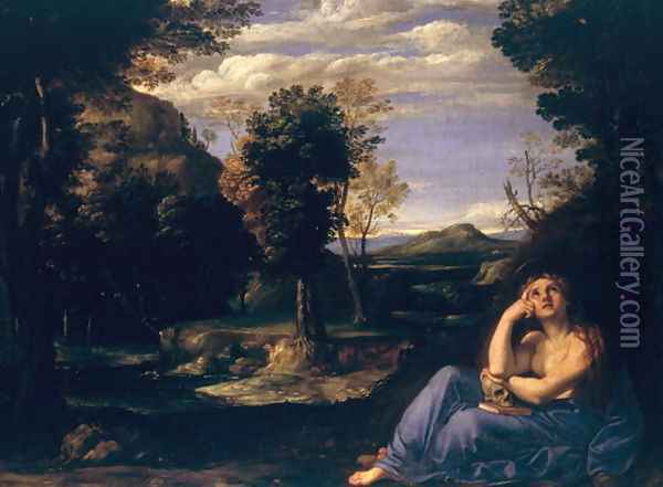 Mary Magdalene in the Desert Oil Painting - Annibale Carracci