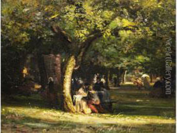 Picknick Im Park Oil Painting - Emile Renouf