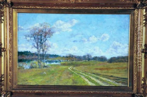 Road By The River Oil Painting - Olive Parker Black