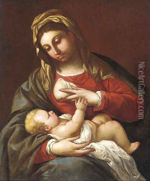 The Madonna and Child Oil Painting - Luca Giordano