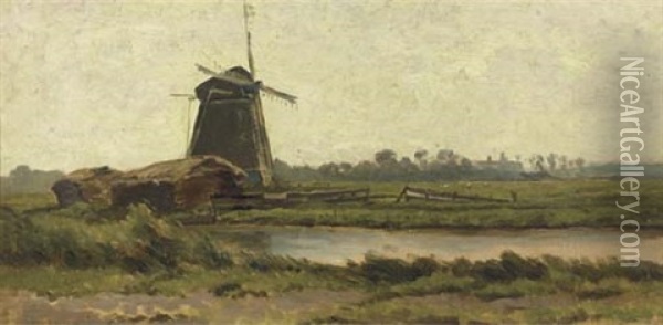 A Polder Landscape At Dawn Oil Painting - Adrianus van Everdingen