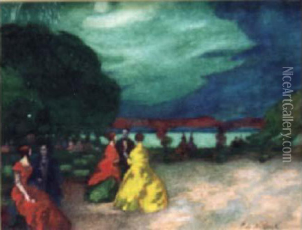 Promenade Dans Un Parc Oil Painting - Peter Alexandrovitch Nilouss