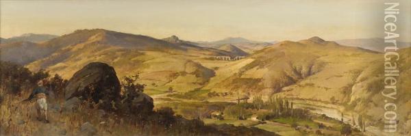 Griechische Landschaft Mit Jager. Oil Painting - Alexander Kips