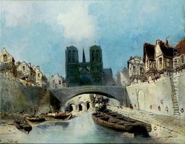 Paris, Notre-dame Oil Painting - Eugene Deshayes