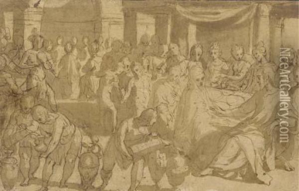 Les Noces De Cana Oil Painting - Bernardino India