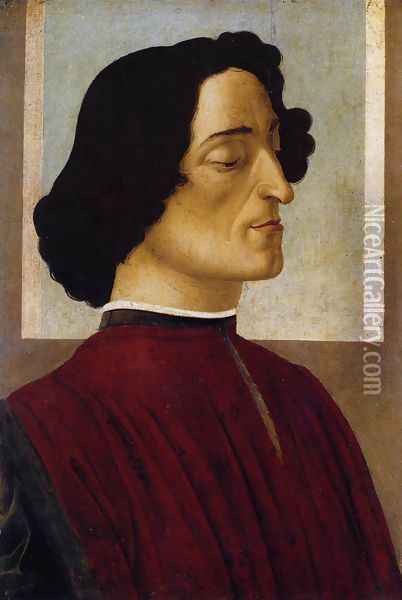 Portrait of Giuliano de' Medici c. 1475 Oil Painting - Sandro Botticelli