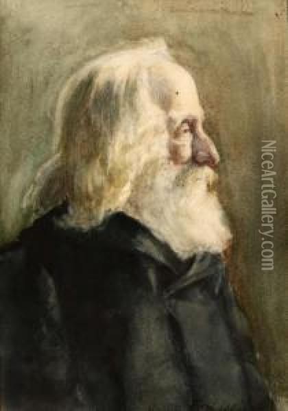 Portrait Of A Bearded Man Oil Painting - Anna Althea Hills
