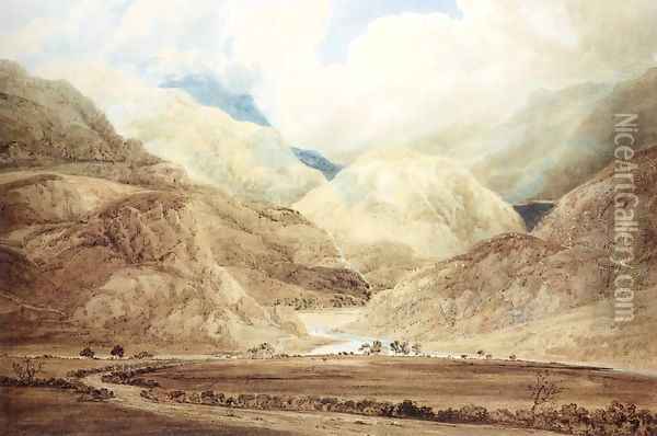 View near Beddgelert 2 Oil Painting - Thomas Girtin