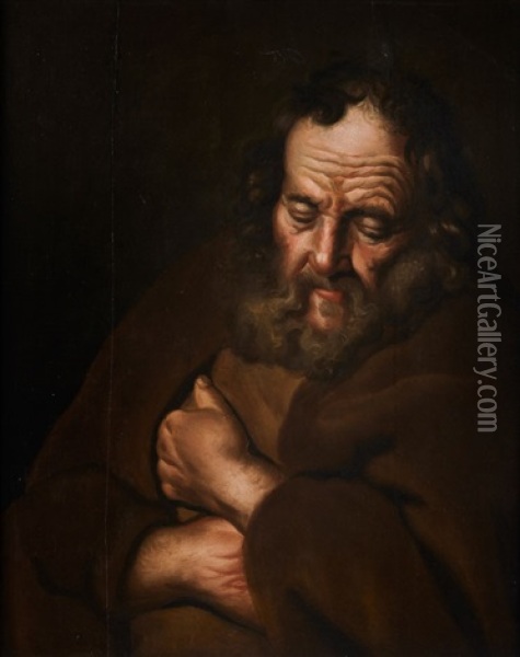 Bartiger Alter Mann In Brauner Kutte Oil Painting -  Rembrandt van Rijn