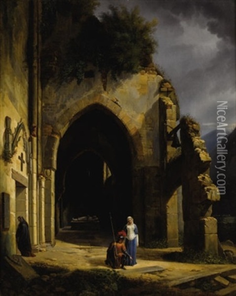 Ancestral Grounds Oil Painting - Francois Barthelemy Augustin Desmoulins
