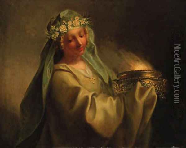 A vestal virgin Oil Painting - Joseph-Marie Vien