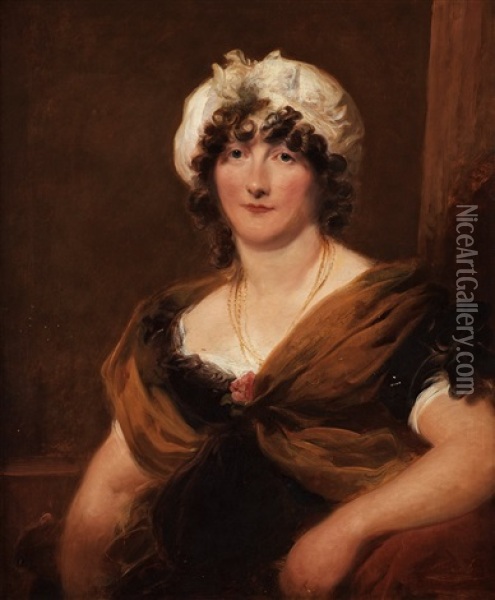 Lady In A Empire Dress Oil Painting - Thomas Lawrence