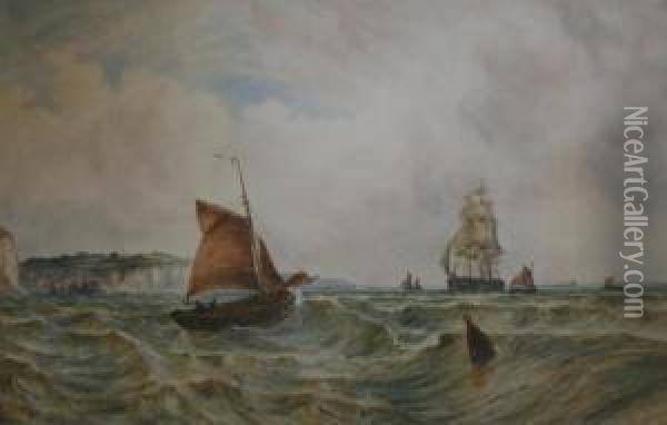 Off Broadstairs Signed And Inscribed With Title Oil Painting - John Francis Branegan