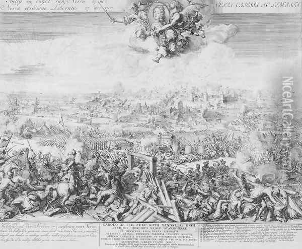 Battle of Narva on 19 November 1700 Oil Painting - Romeyn de Hooghe