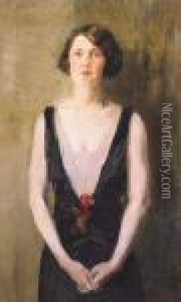 Portret Van Beulah Watson, Echtgenote Van Generaal L. Roy Watson (1928) Oil Painting - Isaac Israels