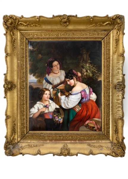 Italienische Kinder Nach Dem Gemalde Von Franz Xaver Winterhalter Von 1833 Oil Painting - Johann Martin Morgenroth