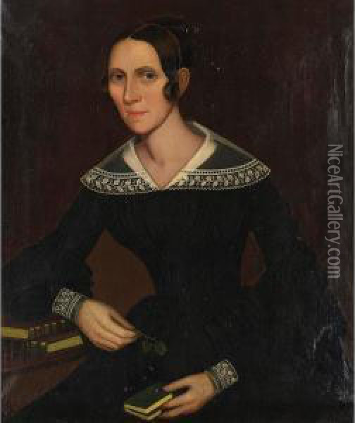 Portrait Of Mary Hoyt, Circa 1836 Oil Painting - Ammi Phillips