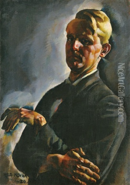 Self-portrait Oil Painting - Vilmos Aba-Novak