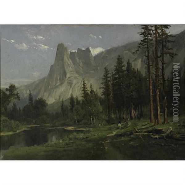 Sentinel Rock, Yosemite Valley Oil Painting - William Keith