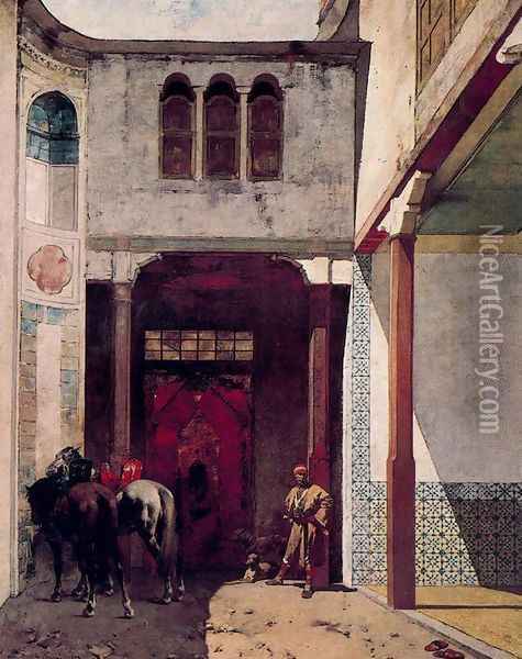 Visit to a mosque Oil Painting - Alberto Pasini