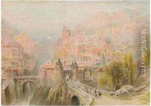 Entrance To The City Oil Painting - Ebenezer Wake Cook