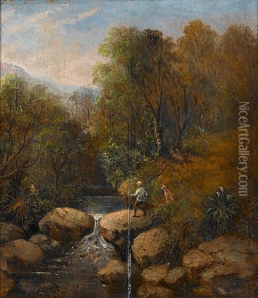 Fisherman And His Dog Oil Painting - Frederick Timpson I'Ons