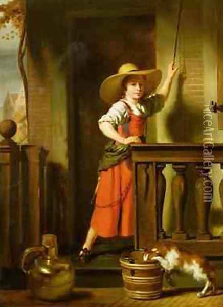 A Woman Selling Milk 2 Oil Painting - Nicolaes Maes