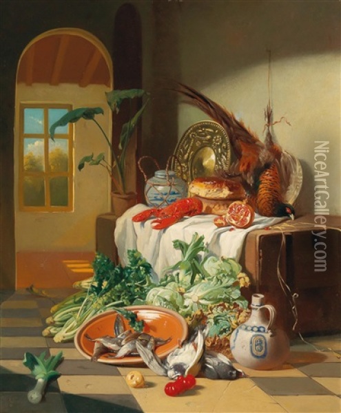 Large Oil Painting - David Emile Joseph de Noter