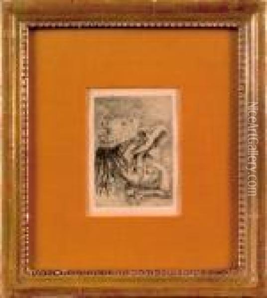 Le Chapeau Epongle Oil Painting - Pierre Auguste Renoir