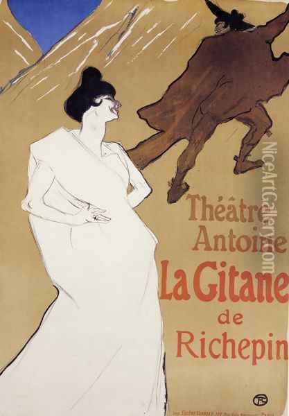 La Gitane 'The Gypsy' Oil Painting - Henri De Toulouse-Lautrec