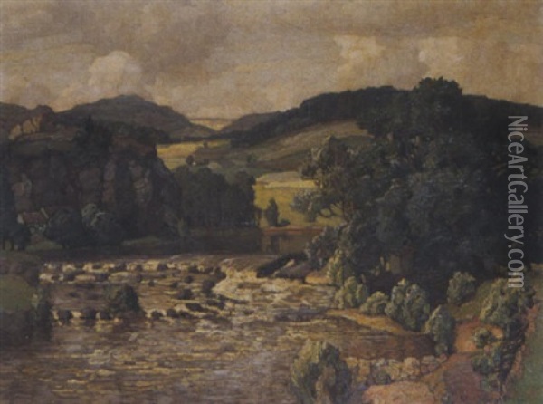 Sommerliche Flusslandschaft Oil Painting - Richard Kaiser