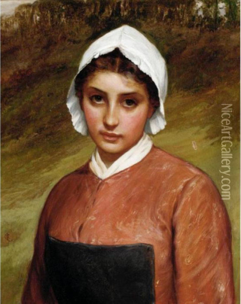 Portrait Of A Young Lady Oil Painting - Charles Sillem Lidderdale