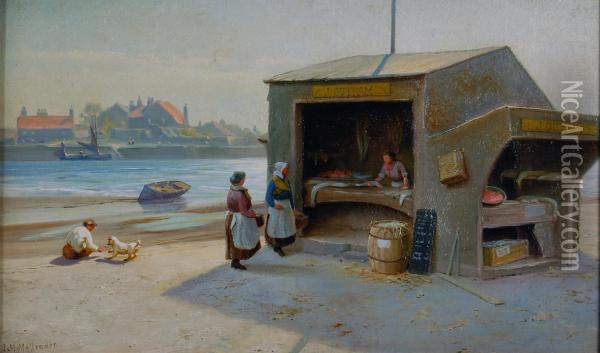 The Fishwife Oil Painting - J.M. Mallander