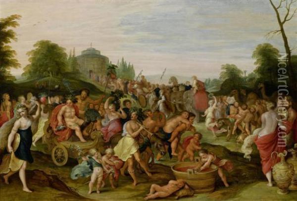 The Triumphal Procession Of Bacchus Oil Painting - Frans II Francken