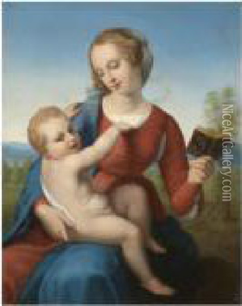 The 'colonna Madonna' Oil Painting - Raphael (Raffaello Sanzio of Urbino)