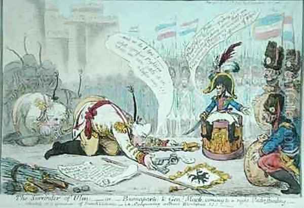 The Surrender of Ulm or Buonaparte and General Mack coming to a right Understanding Oil Painting - James Gillray