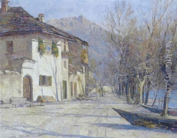 Gamle Huse I Locarno, Forar Oil Painting - Robert Franz Curry
