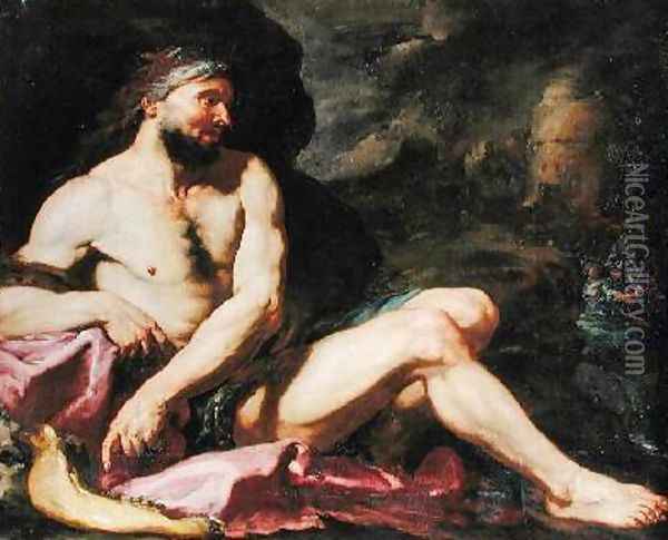 Samson Victorious Oil Painting - Giambattista Langetti