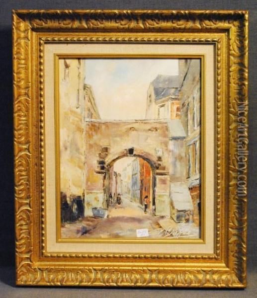 Vieille Porte A Namur Oil Painting - Louis Joseph Desire Crepin