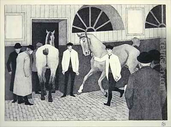 The Horse Mart (Barbican No. 1) Oil Painting - Robert Polhill Bevan