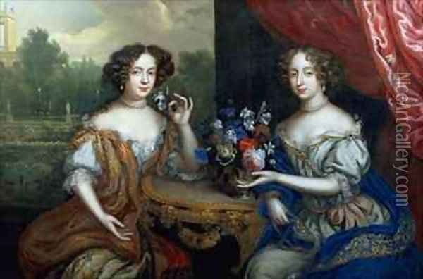 Portrait of Lady Anne Barrington and Lady Mary St John Oil Painting - Henri Gascard