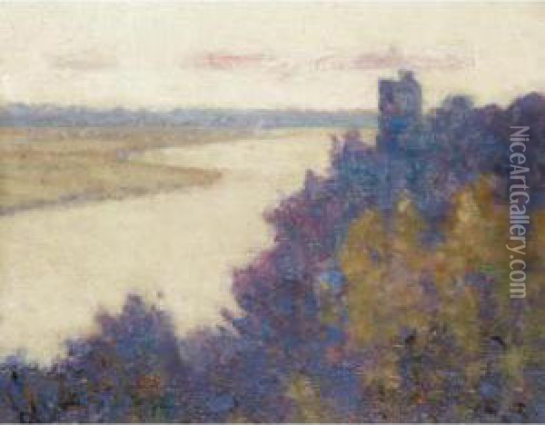 On The Loire At Oudon Oil Painting - Tom Robertson