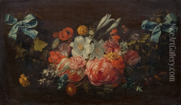 Garland Of Flowers Oil Painting - Jan Davidsz De Heem