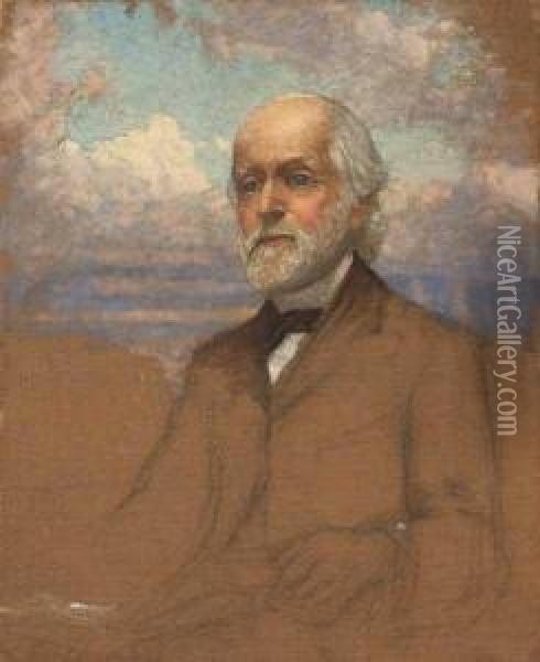 ''portrait Of William Trost Richards'' Oil Painting - Anna Richards Brewster