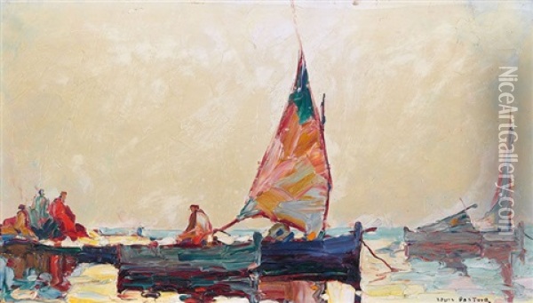 Segelschiffe Im Hafen Oil Painting - Louis Pastour